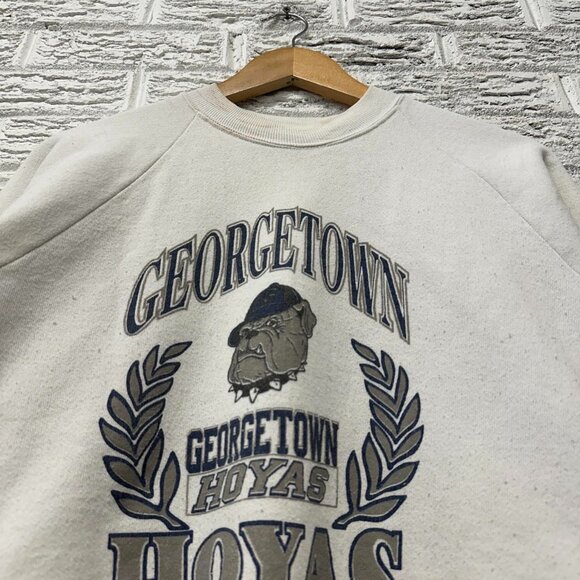 Vintage Georgetown Hoyas Women’s Sweatshirt Medium Has Paint Stains - Picture 1 of 6